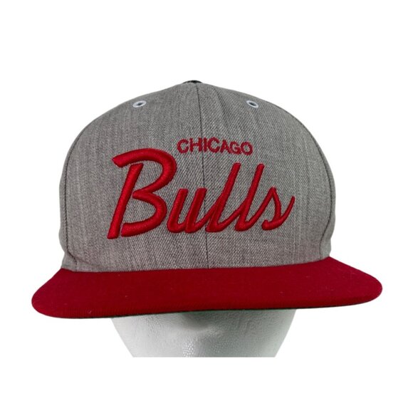 Mitchell & Ness Chicago Bulls Grey Red Snapback Hat Nostalgia Co - Picture 2 of 12